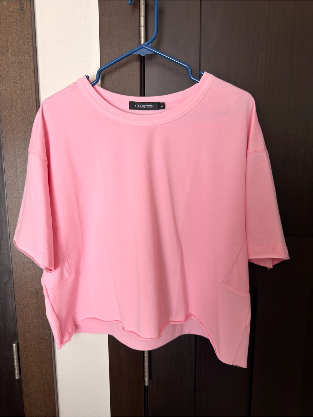 Carpetcom Bubblegum Pink Short-Sleeve Boxy Crop Tee